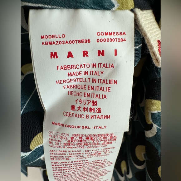 Marni Silk Midi Length Dress size IT 40 US 4 Small Blue Green Printed - Picture 9 of 16